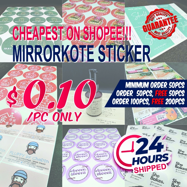 50pcs FREE 50pcs 100pcs FREE 200pcs | Custom Print | Mirrorcoat Sticker ...