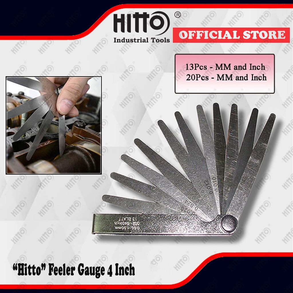 [ HITTO ] 4'' 13PC/20PC MM /INCH FEELER GAUGE /Blades Thickness Gap ...