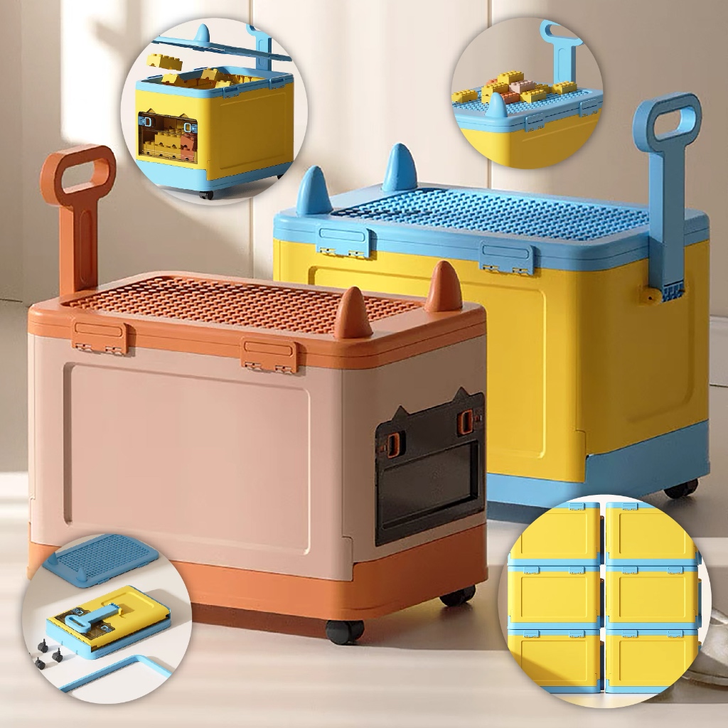 Lucky Baby Stackable Toy Storage Box W/Wheel (2 Colour Option) | Shopee ...