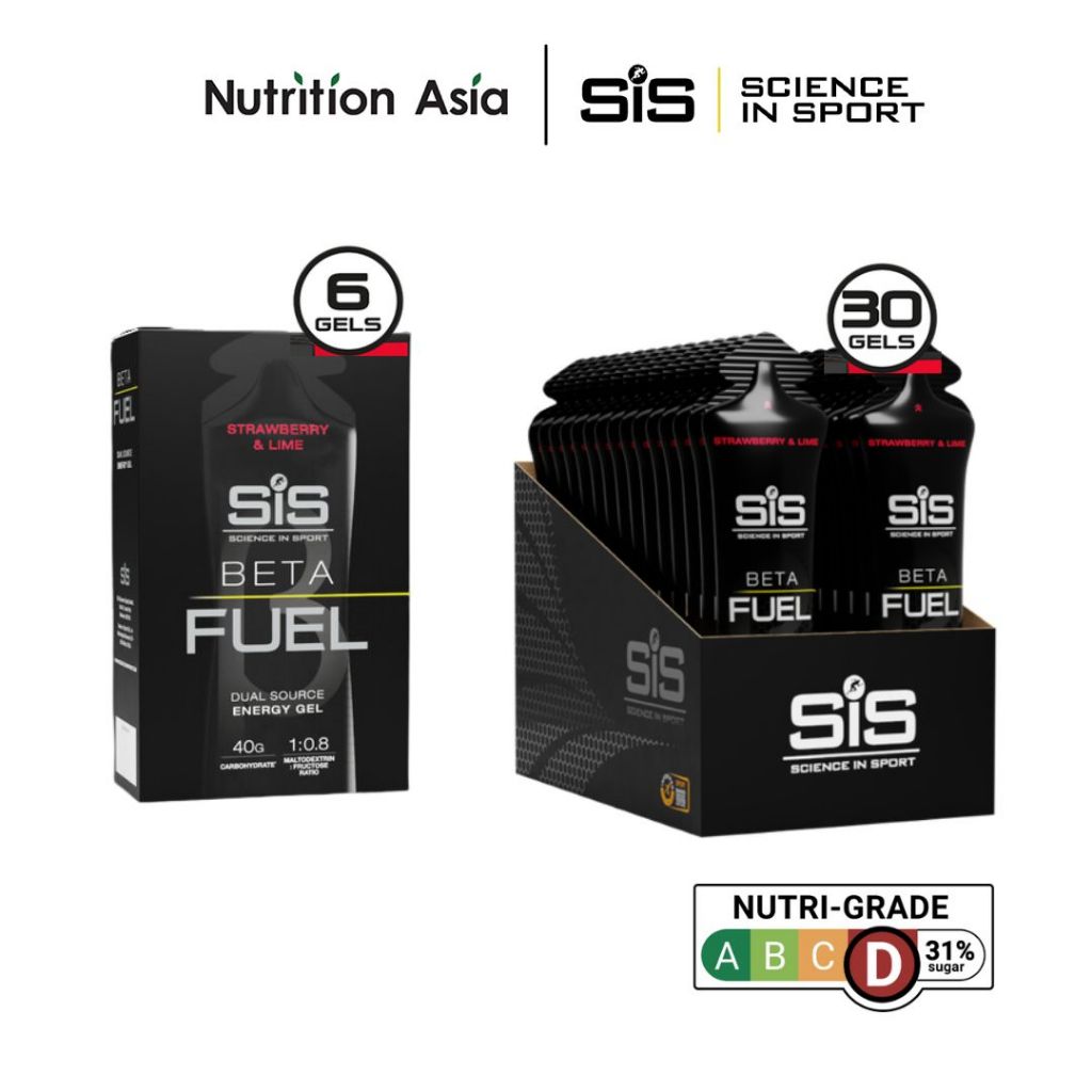 Science in Sport (SIS) Beta Fuel Gels Strawberry & Lime (6 / 30 x 60ml ...