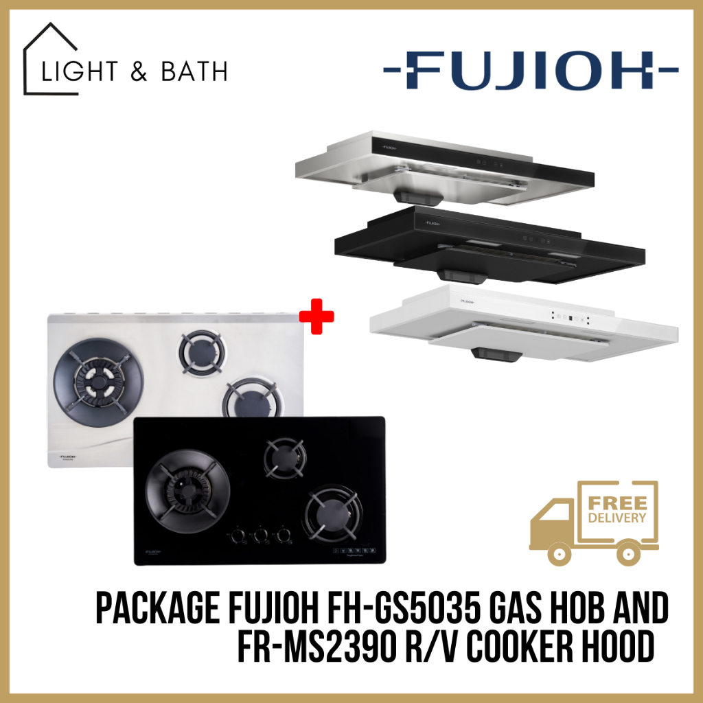 [BUNDLE] FUJIOH FH-GS5035 Gas Hob And FR-MS2390 R/V 900MM Super Slim ...