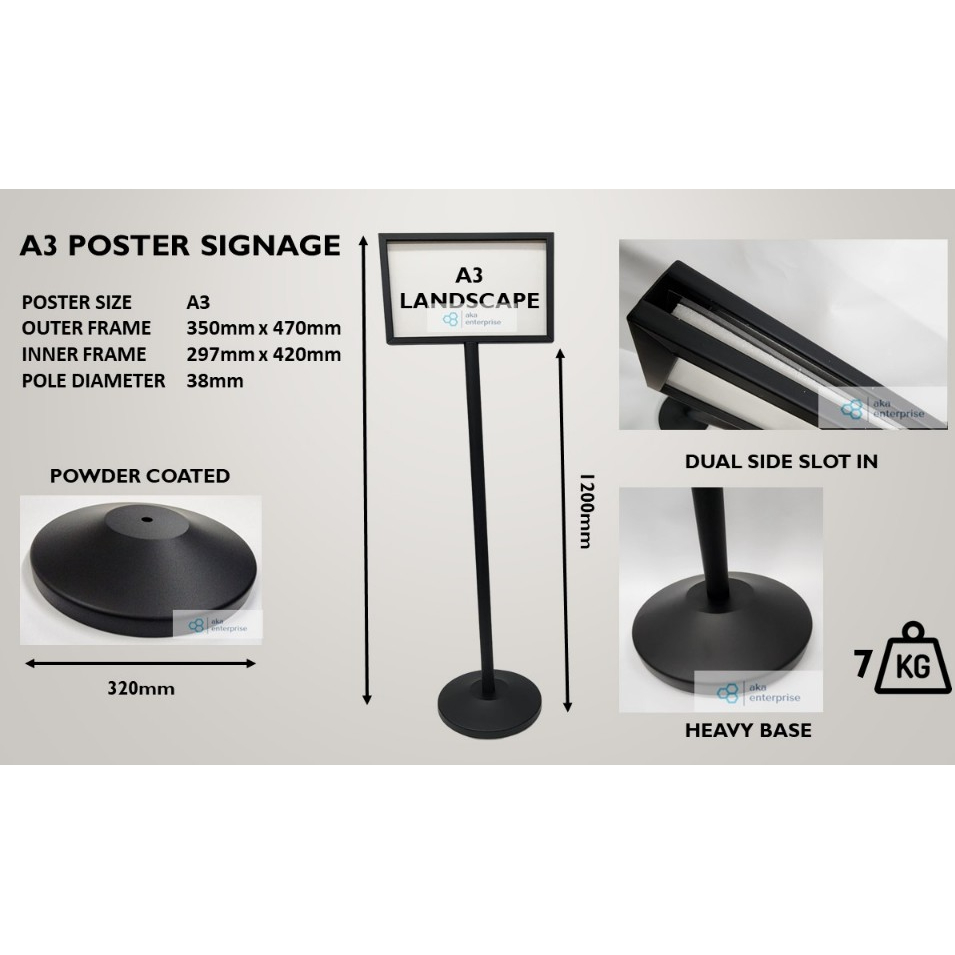 A3 | A4 Poster Stand | Directional Display Stand | Signboard | Shopee ...