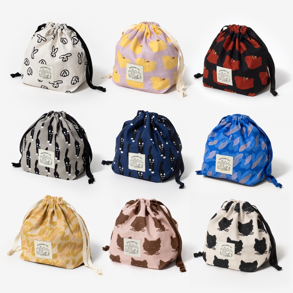 [WARMGREY TAIL] STRING POUCH (9 pattern) | Shopee Singapore