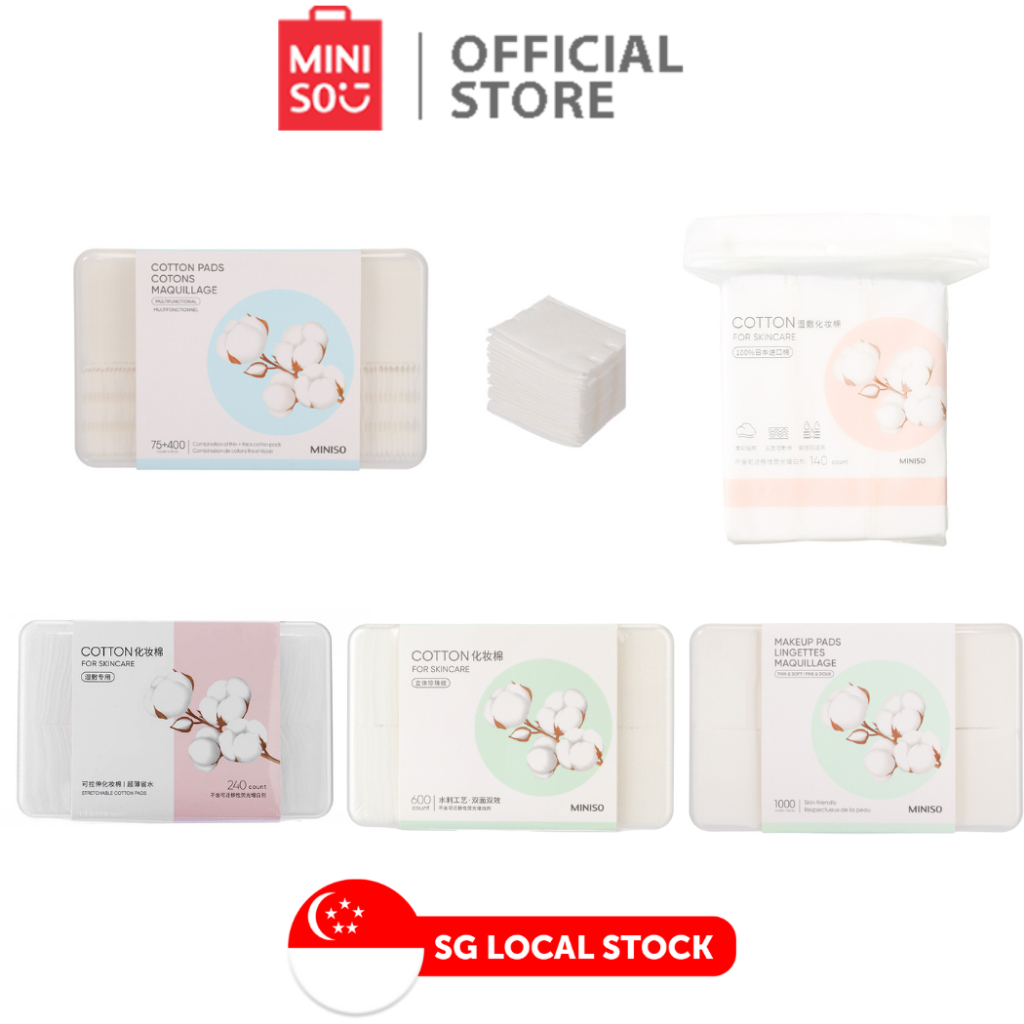 MINISO Cotton Pads in Containers (1000 Count/75 & 400 Count/600 Count