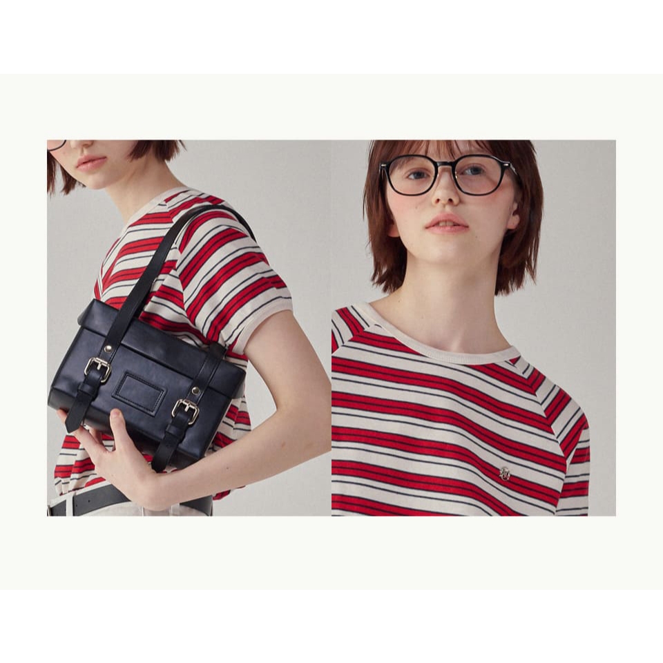 RONRON MULTI STRIPE PUFF SLEEVE HALF T SHIRT | Shopee Singapore
