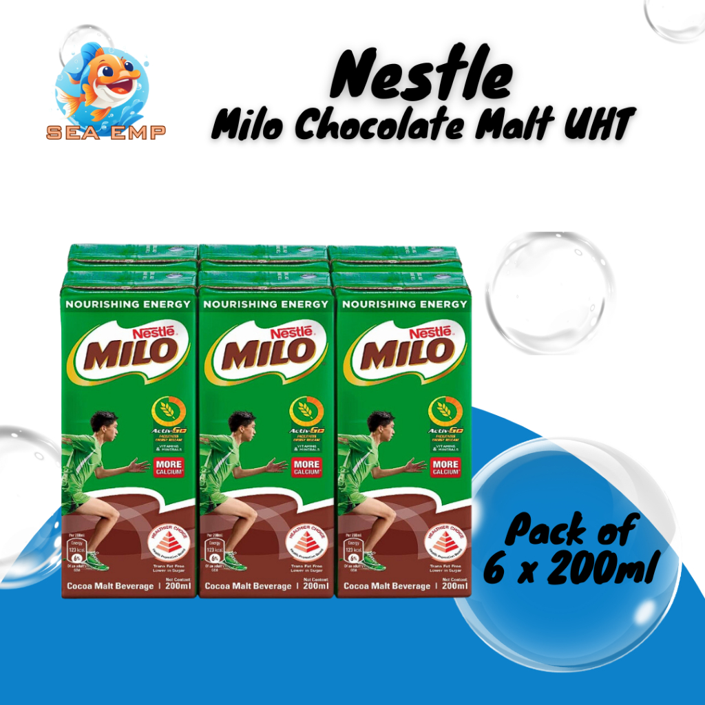 [SEA EMP] Milo Chocolate Malt UHT Packet Drink 6 x 200ml | Shopee Singapore