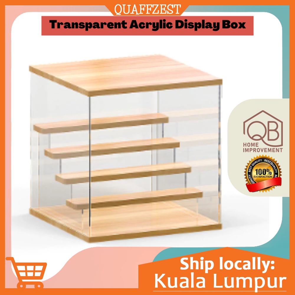 Transparent Acrylic Display Box with Wooden Top Base（without LED ...