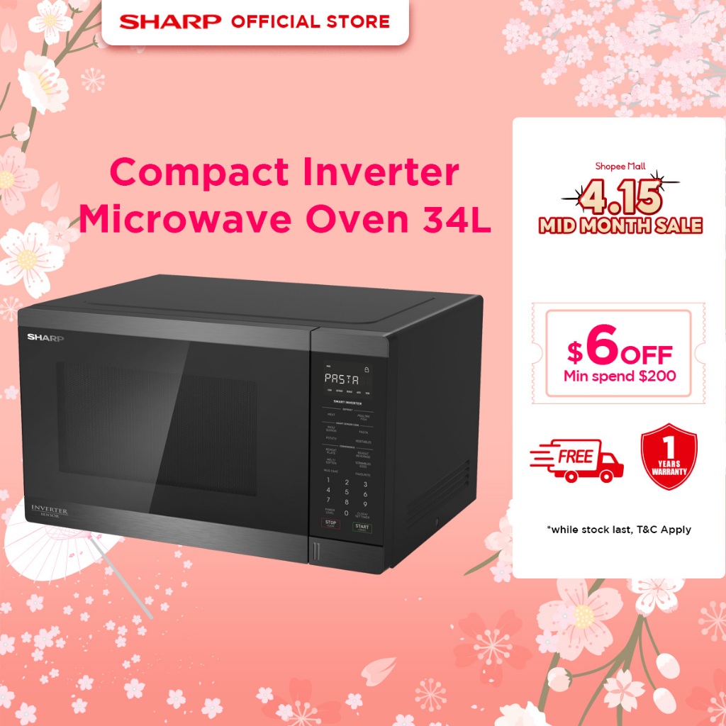 SHARP 34L Basic Inverter Microwave Oven R34SIBS Shopee Singapore