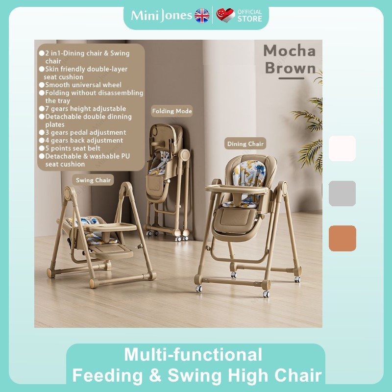 MiniJones Multi-functional Swing & Feeding High Chair For Baby ...