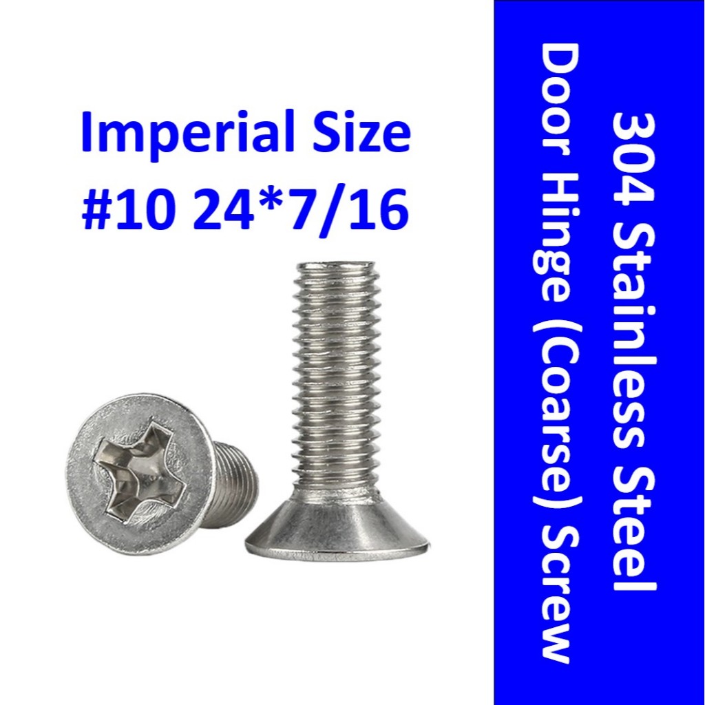 304 Stainless Steel Imperial Size Screw ️ #10 24x7/16 Screw ️ Door ...