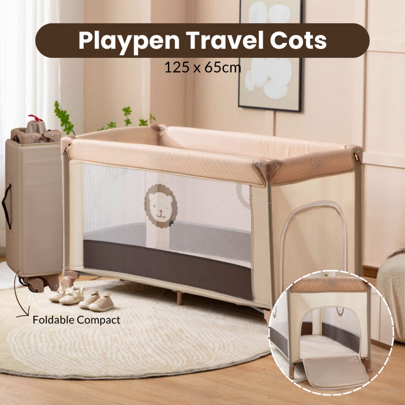 Portable Playard, Baby Cot Foldable Travel Bed Playpen, Travel Crib ...