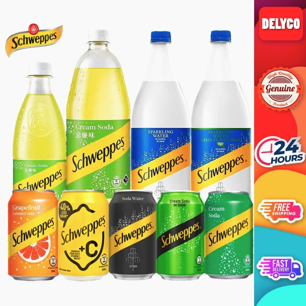 Schweppes Cream Soda Grapefruit Soda +C Lemon Soda Soda Water Sparkling ...
