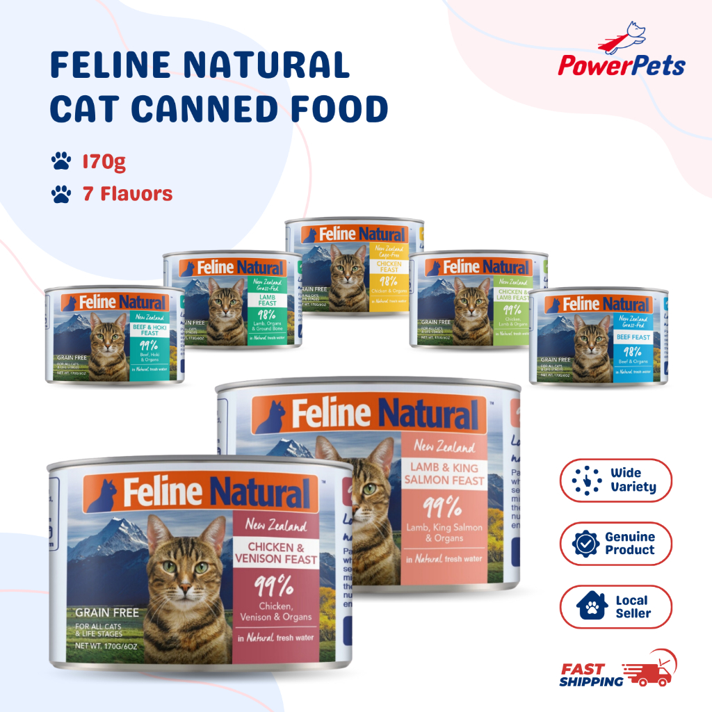 [Buy 12 @ $65] Feline Natural 170g Cat Food - Beef, Chicken, Lamb, Beef ...