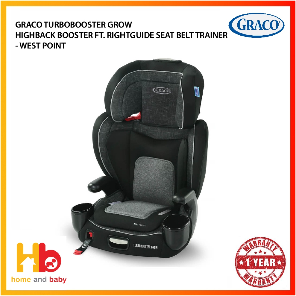 GRACO TURBOBOOSTER GROW HIGHBACK BOOSTER FT. RIGHTGUIDE SEAT BELT TRAINER WEST POINT Shopee Singapore