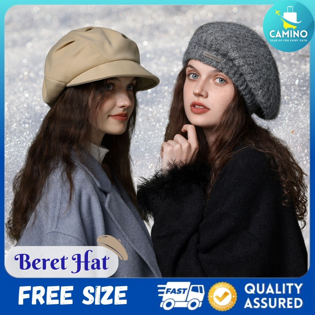 Winter Beret Barret Hat Beanie Hat Women 贝雷帽 冬天帽子 Winter