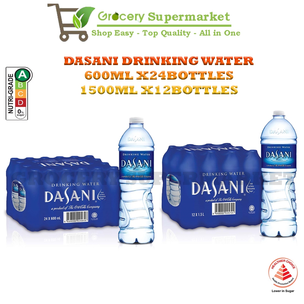 Dasani Drinking Water (24 x 600ml) or (12 x1.5L) - Case (Halal) Grocery ...