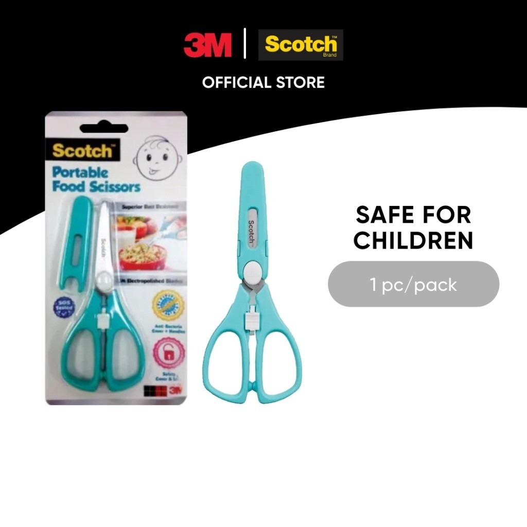 3M™ Scotch™ Portable Food Scissors, AntiBacterial, Rust Resistant, 1 pc/pack, Blue, Pink, For