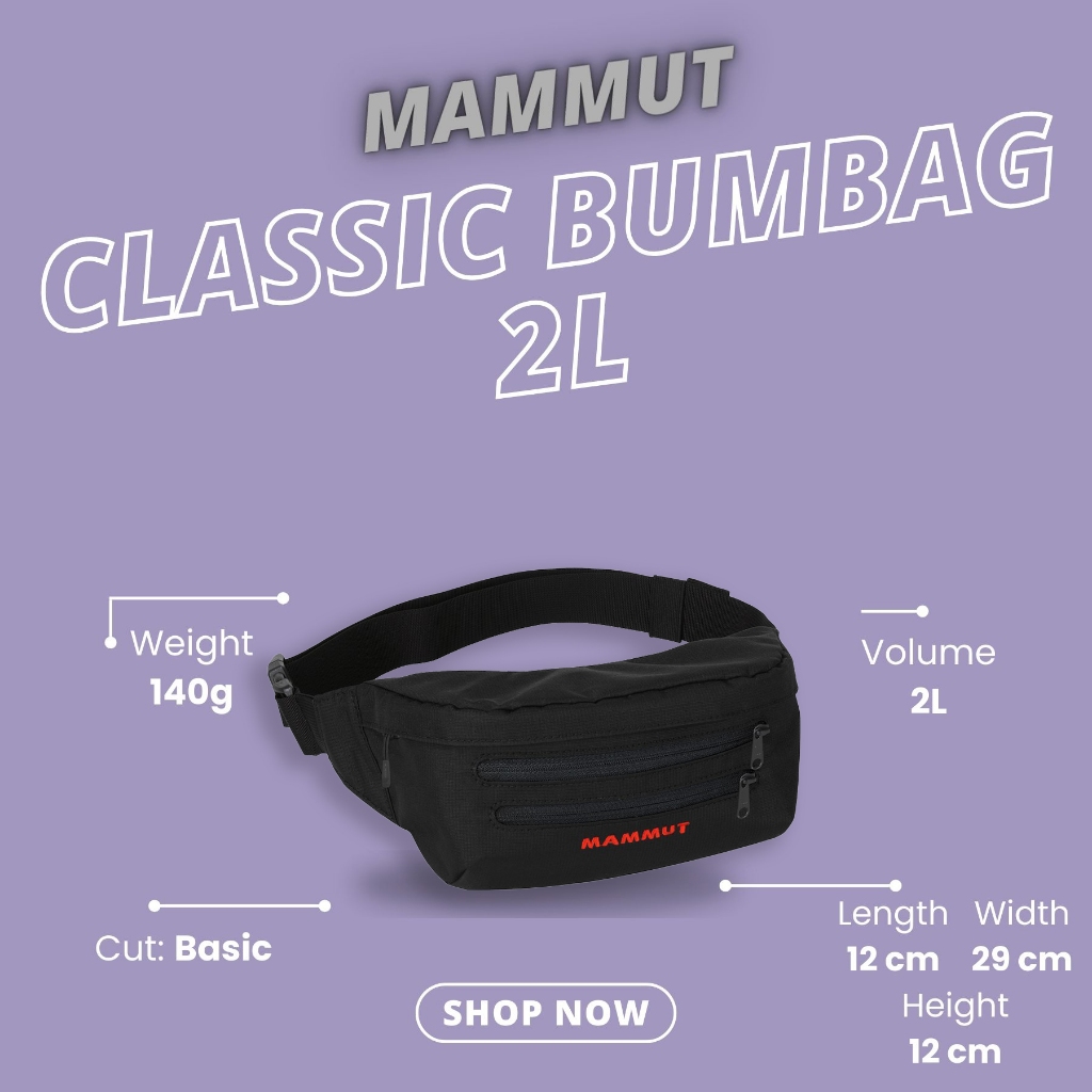 Mammut Classic Bumbag Black 2L Shopee Singapore