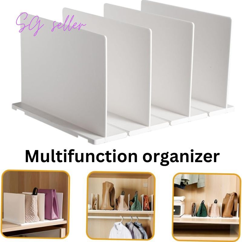 wardrobe Shelf Dividers Vertical Closet Organizer Set Desktop Plastic ...