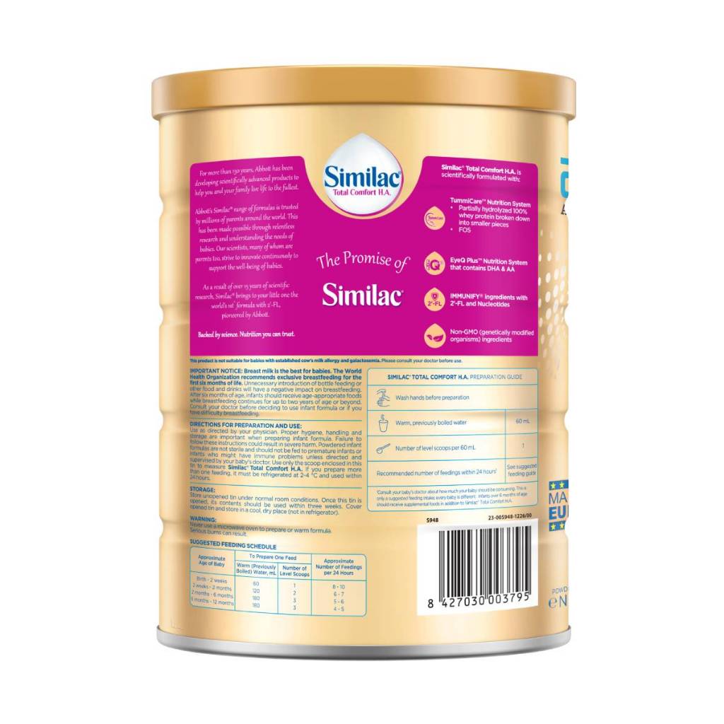 Similac Total Comfort Stage 1 Baby Milk Powder Formula 2'-FL 820g