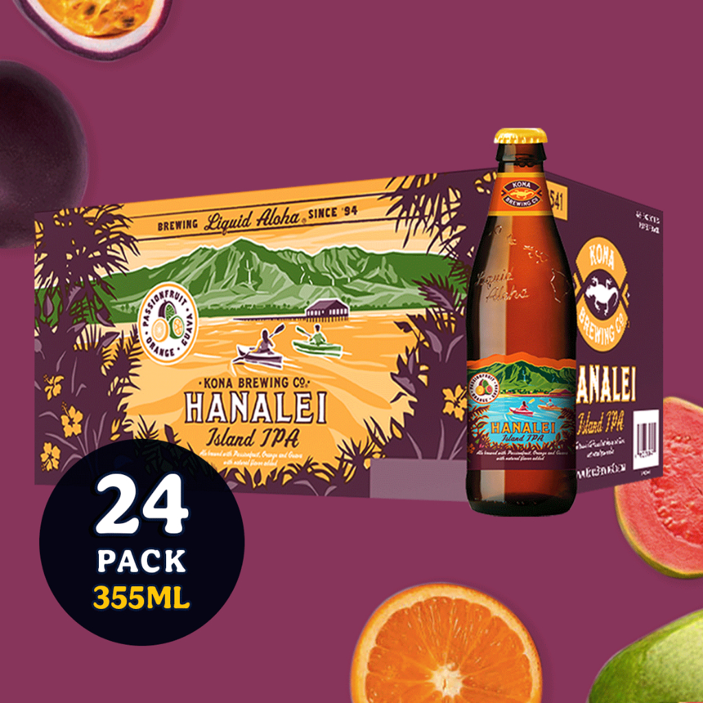 Kona Hanalei Hawaiian Session IPA with Passionfruit, Orange & Guava ...