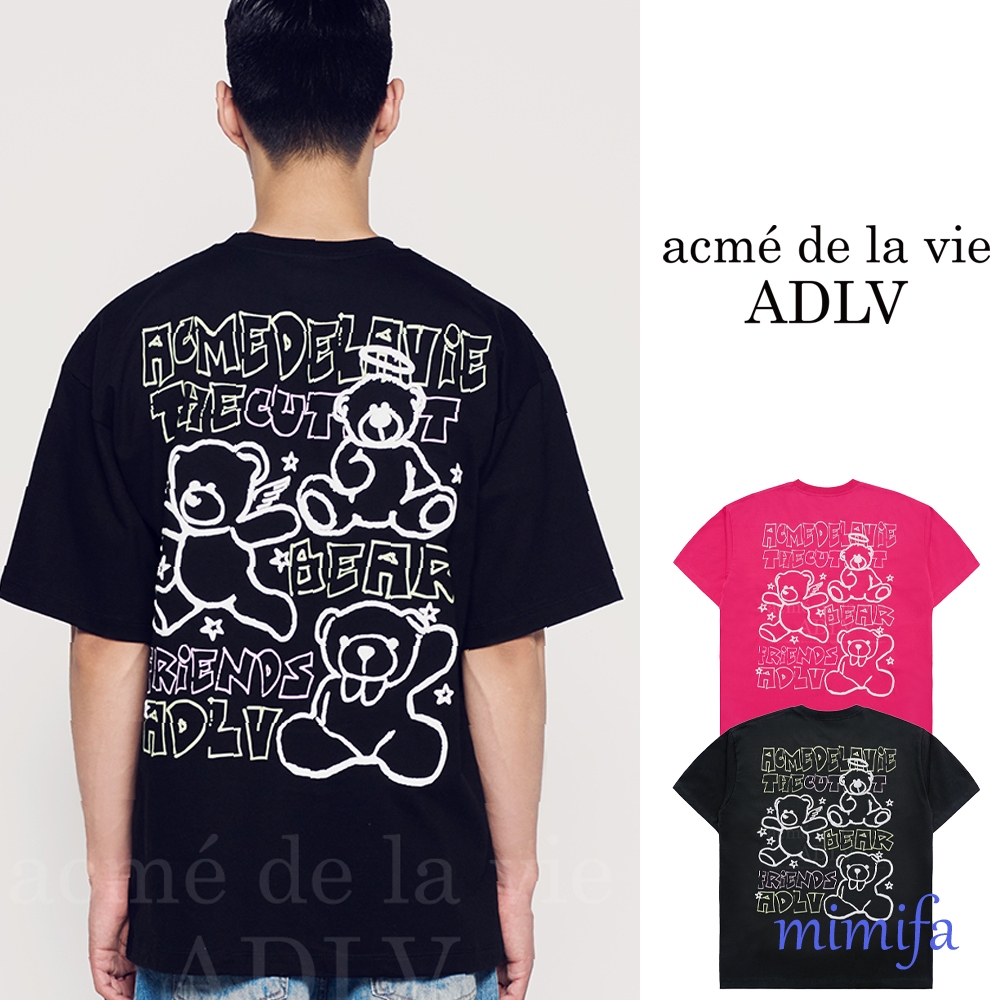 Tシャツ・カットソー ACME DE LA VIE BEAR FRIENDS DOODLE ARTWORK SHORT SLE 4BUK065 acme de la vie