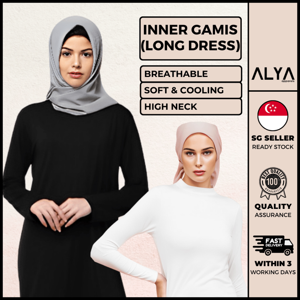 Inner Gamis ( Alya Apparels / Freesize / Non See Through Dress ...