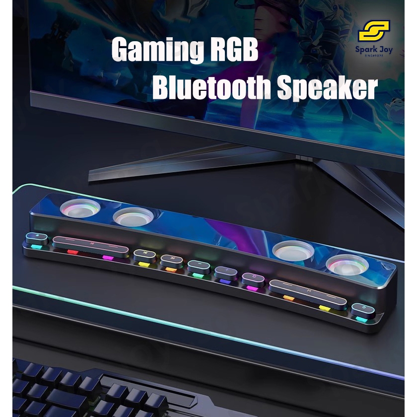 【SG】Gaming RGB Bluetooth Speaker Wireless High Bass Loud Soundbar for ...
