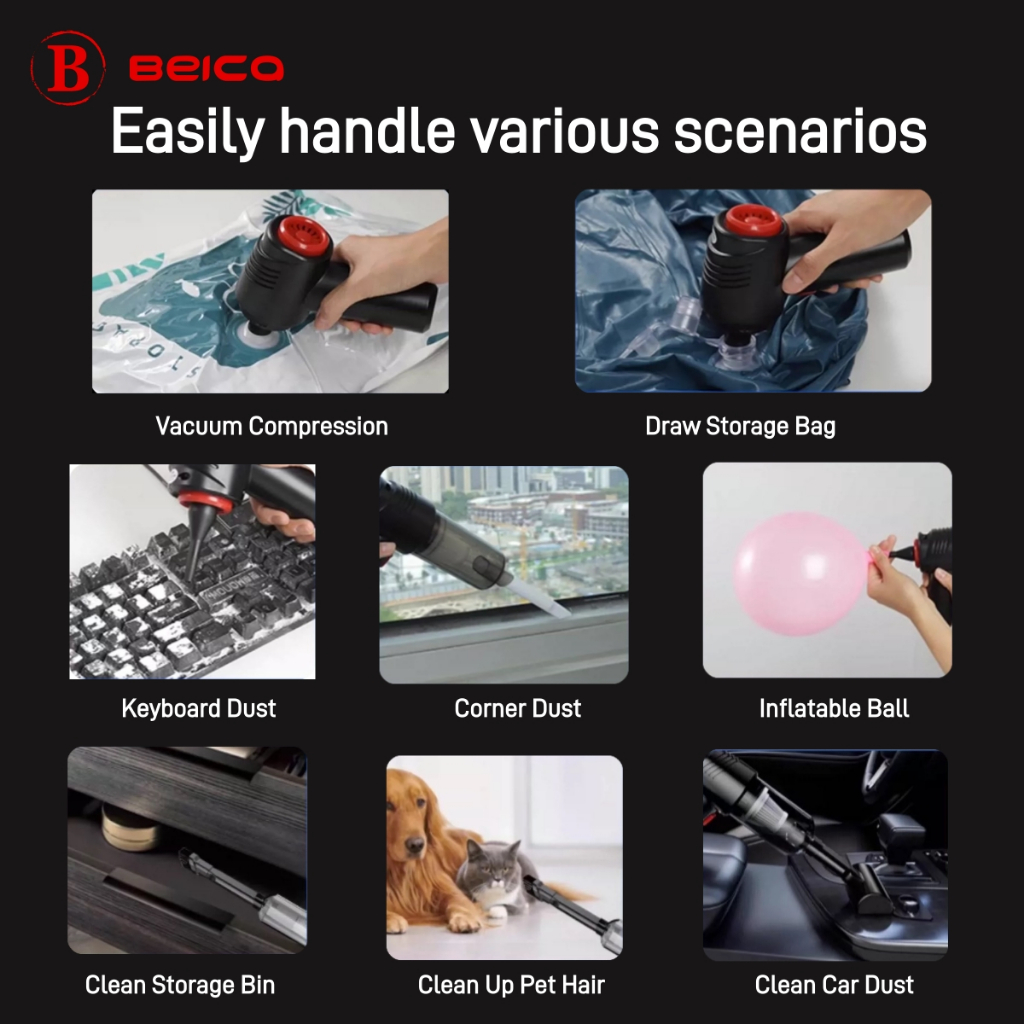 Beica 6 in 1 Cordless Vacuum Cleaner Malaysia 24000Pa Wet Dry Vacuum ...