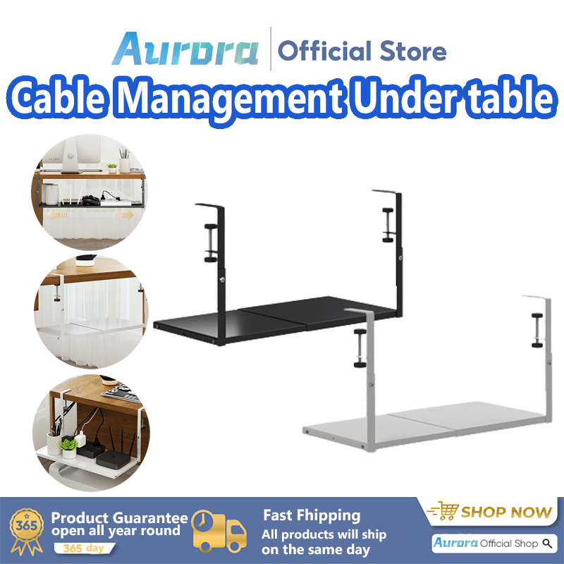 SG Stock Cable Management Under table 40/58CM Under Desk tray No-Drill ...