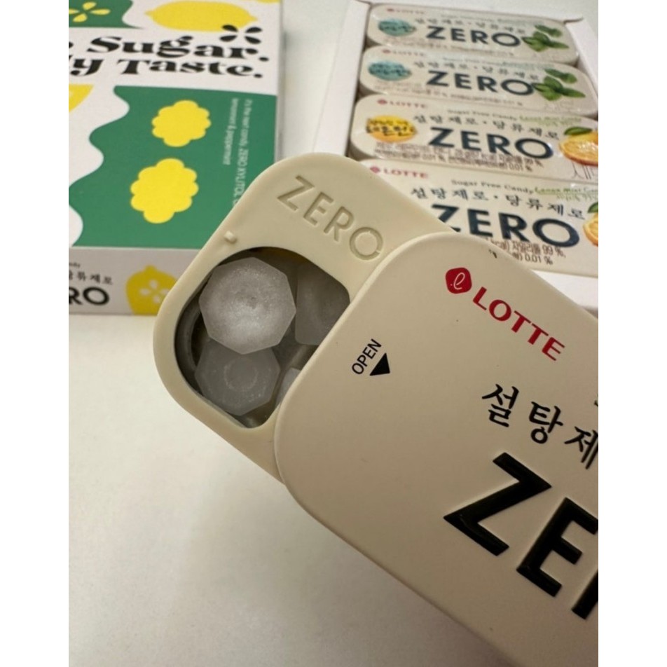 LOTTE] Zero Candy 28g 3 flavors Peach Mint, Lemon Mint, Peppermint