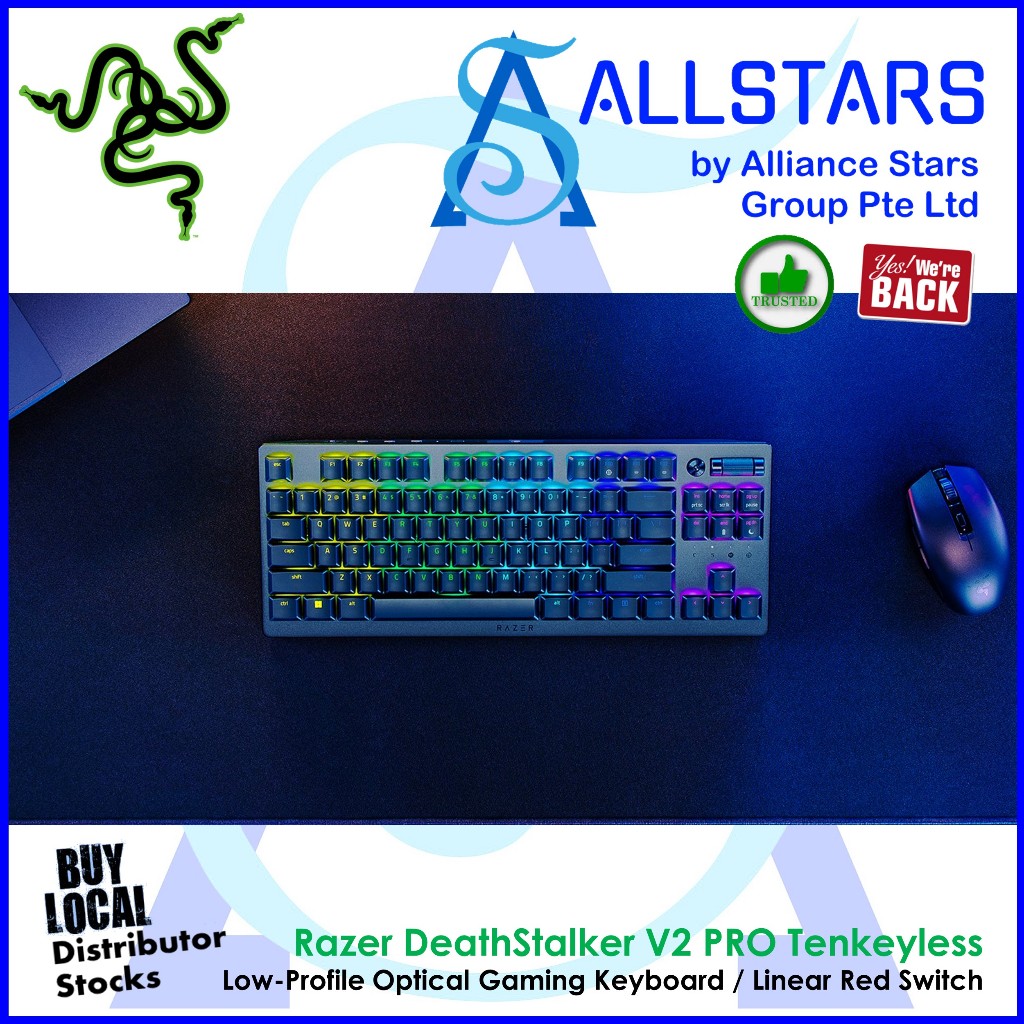 Razer DeathStalker V2 PRO Tenkeyless Wireless Low-Profile Optical ...