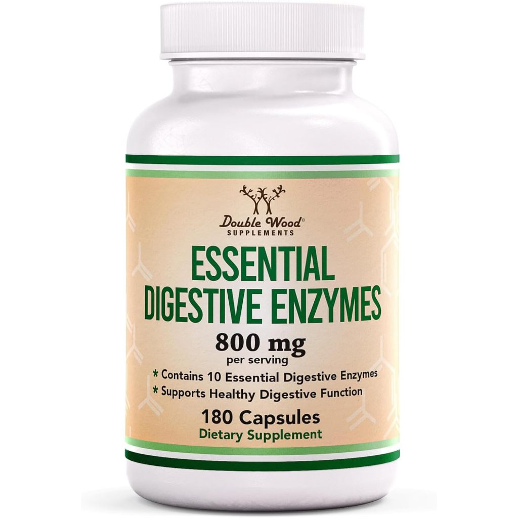 Double Wood Digestive Enzymes 180 Capsules - 800mg Blend Essential ...