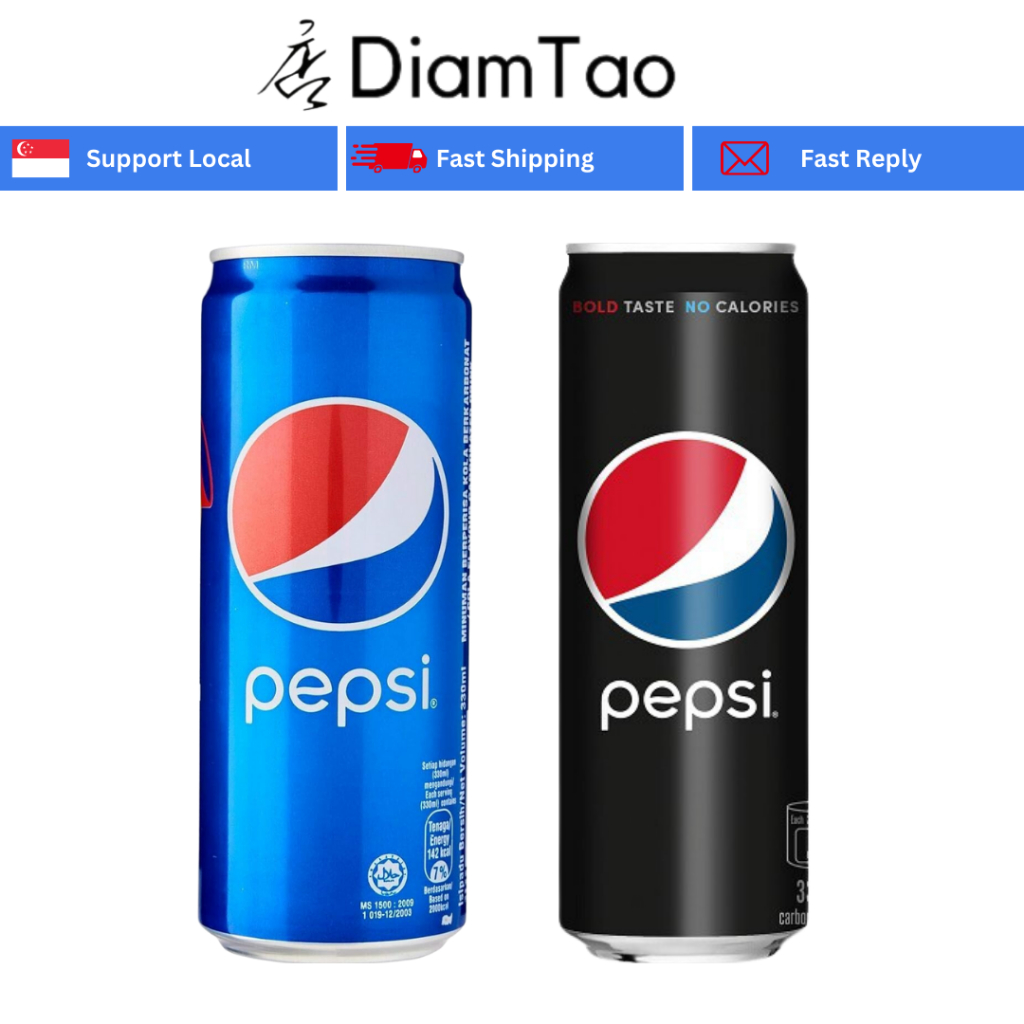 Pepsi Cola Original & Black 320ml x 24 Cans | Shopee Singapore