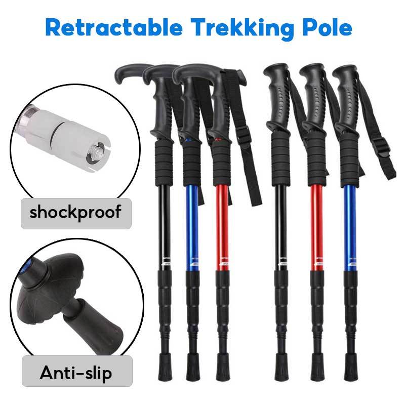 EmmAmy Expandable hiking poles trekking pole Length adjustable climbing