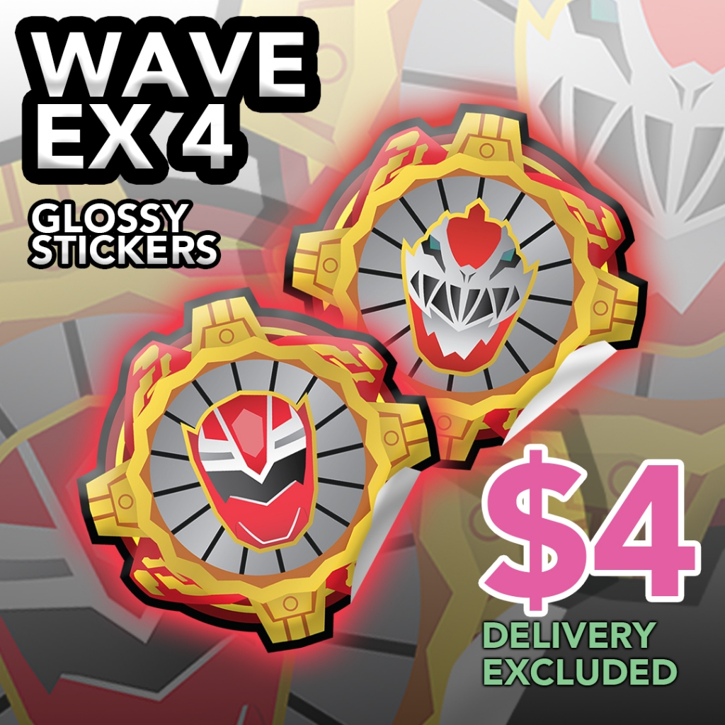 Wave Ex 4 | Zenkai Avataro Gear Glossy Stickers | Kamen Rider | Super ...