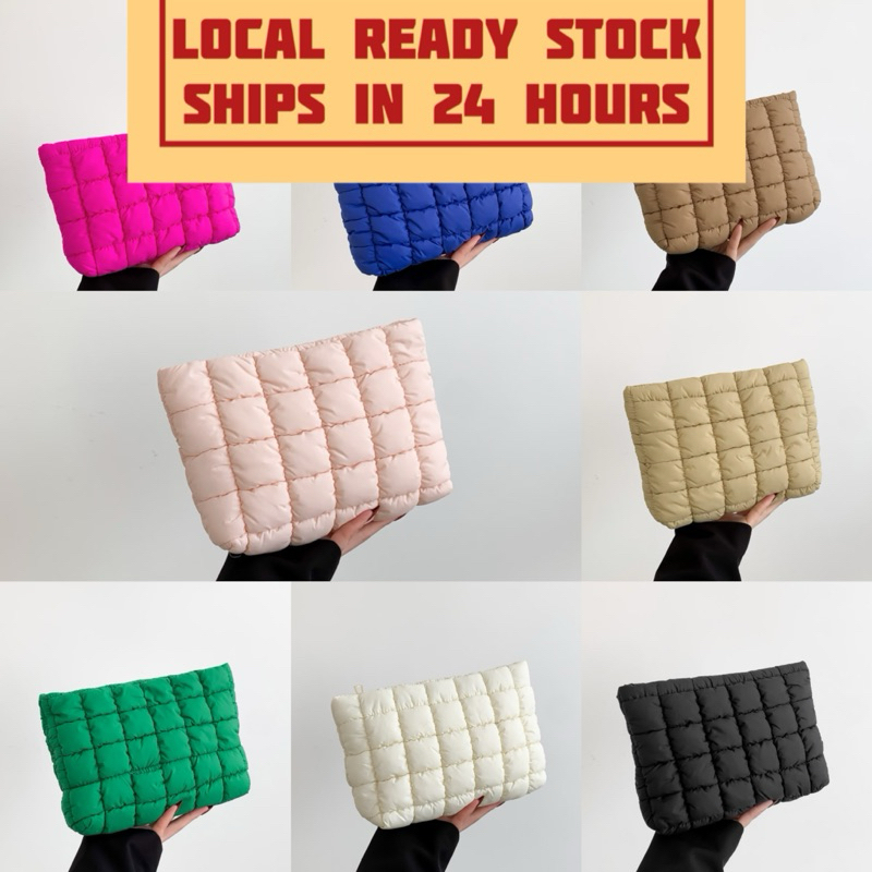 [SG Stock] Fluffy Cloud Bag Clutch Cosmetic Pouch Ladies Evening Prom ...