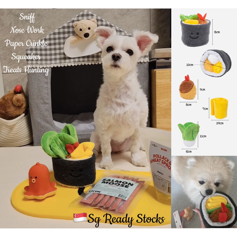 [Sg Ready Stock] Korean Vegetable Rice Roll 4 Piece Set Toy Sniff Plush ...