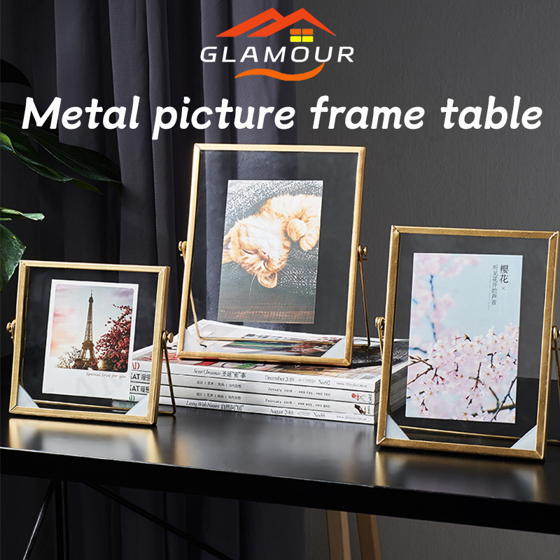 [SG] 4 7 6 Inches Picture Frame Metal Picture Frame Stand Transparent ...