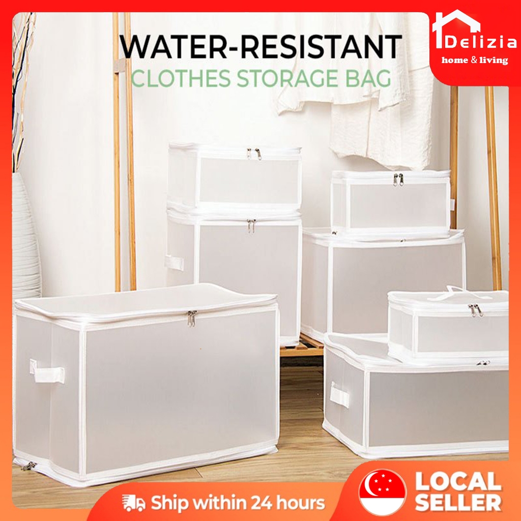 Transparent Waterproof Storage Box Foldable Closet Cabinet Clothes ...
