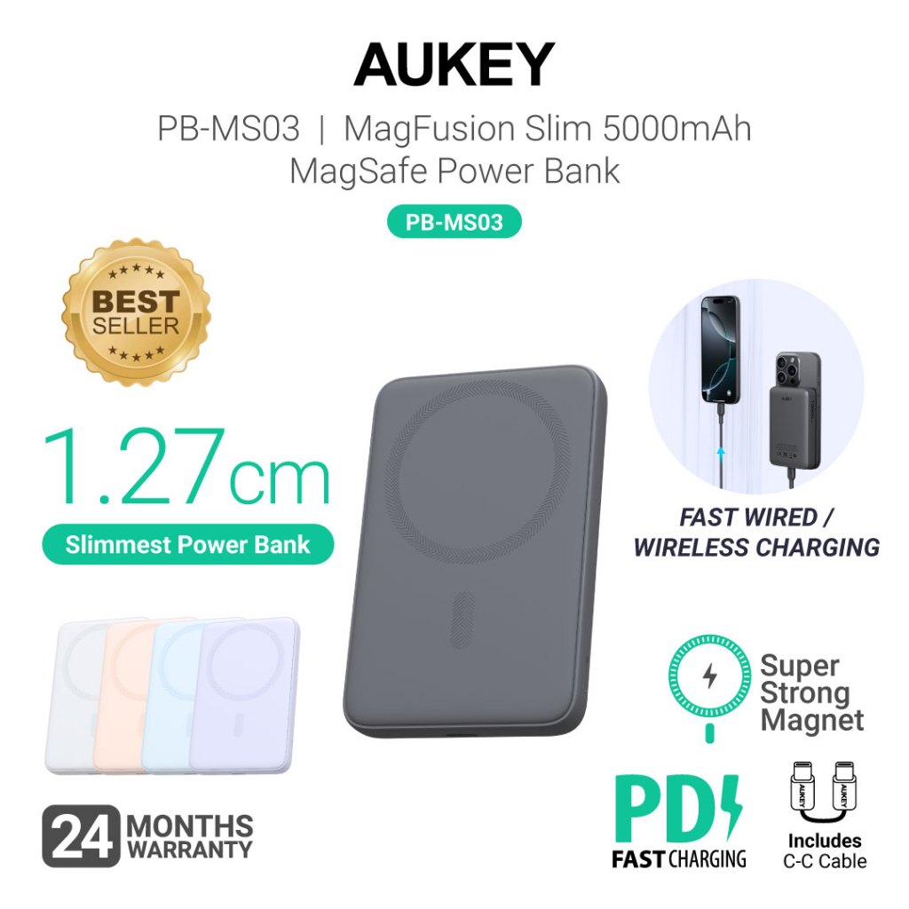 Aukey PB-MS03/PB-MS04 MagFusion Slim 5,000mAh/10,000mAh Magnetic