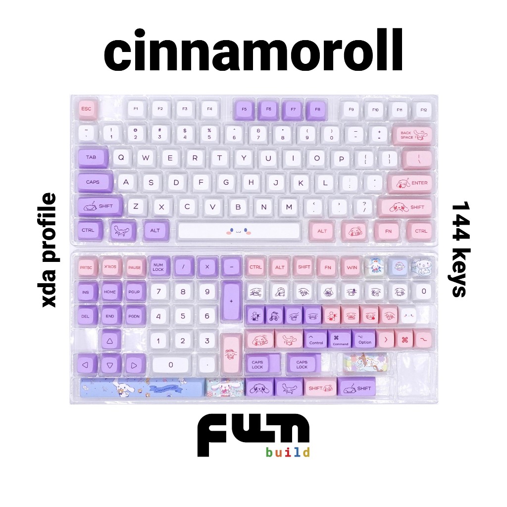 [CINNAMOROLL Keycaps][XDA Profile] Dye Sublimation Printed 144 Keys for ...