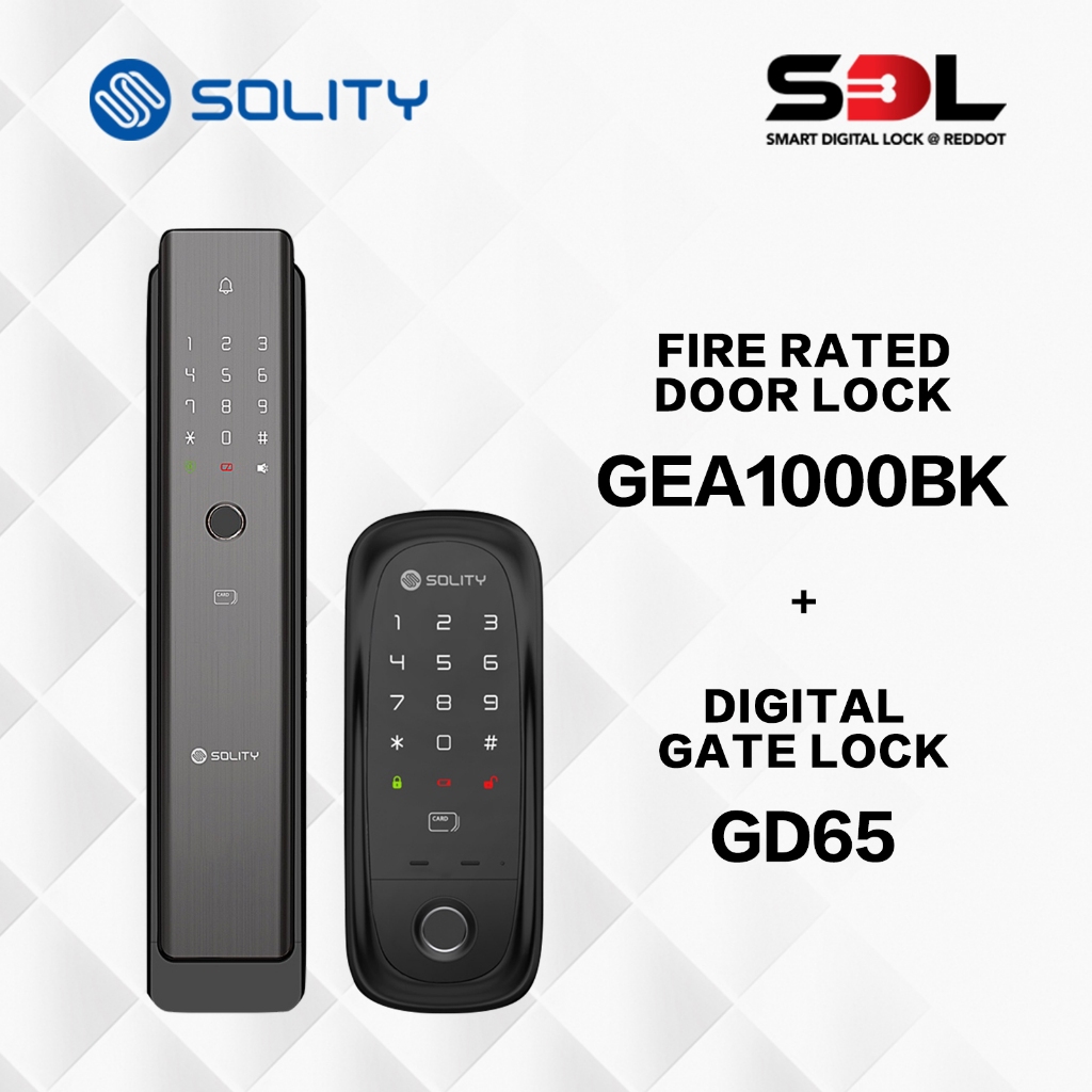 SOLITY GEA1000 - Pull Handle Type + GD65, Gate Lock Fingerprint I ...