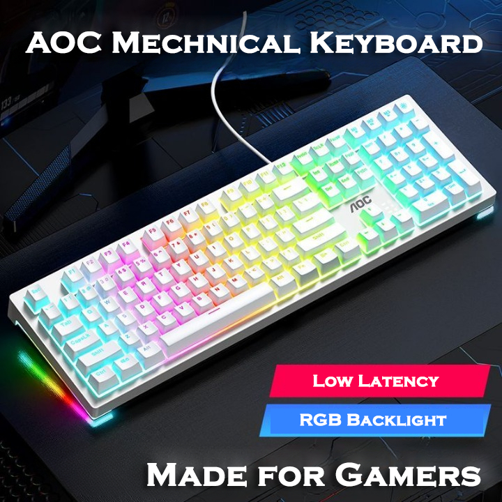 [618] AOC RGB Mechanical Gaming Keyboard - Premium Backlit Keyboard ...