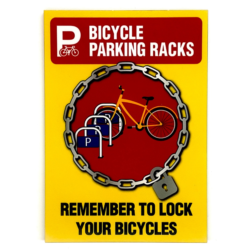 BICYCLE PARKING RACK SIGN/SIGNAGE | 148mm x 210mm | BIKE SIGN ...
