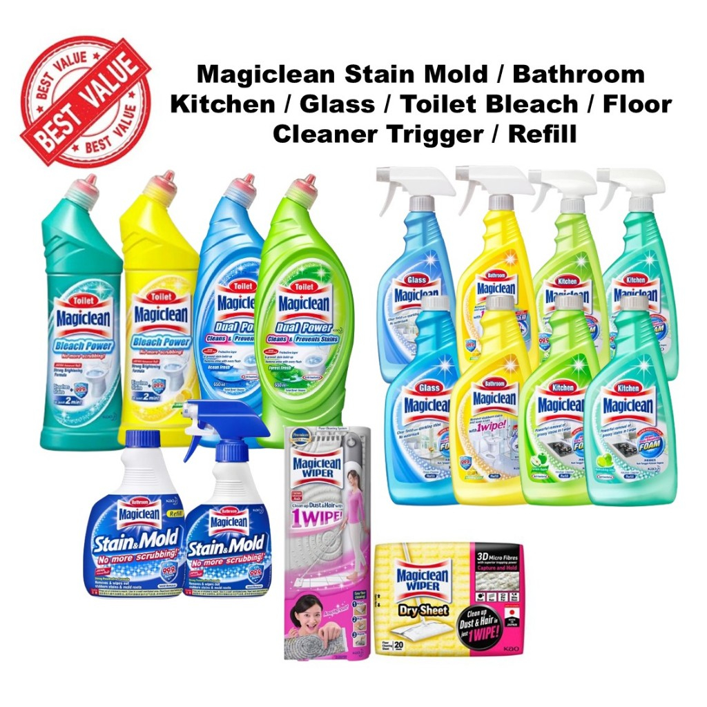 MAGICLEAN Stain & Mold / Bathroom Kitchen / Glass / Toilet Bleach ...