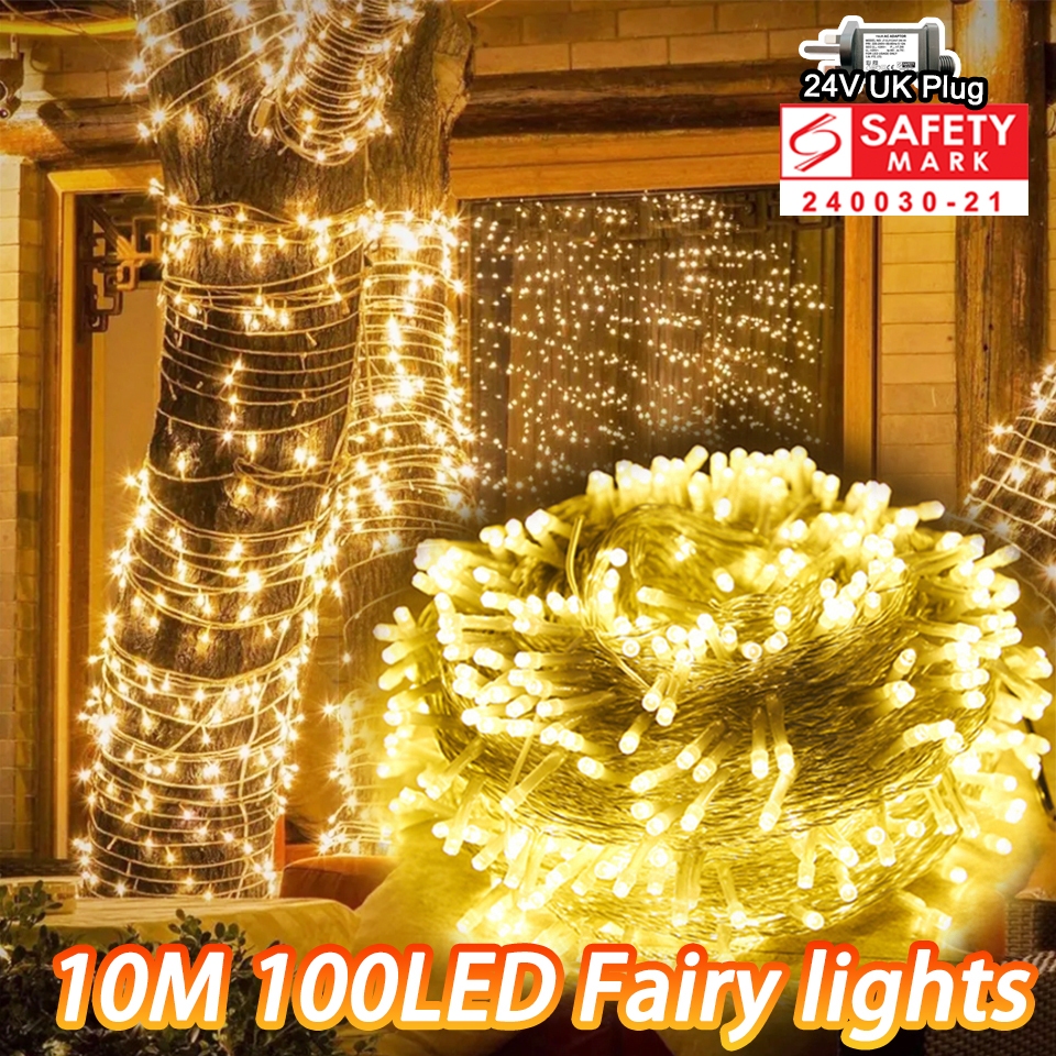 🎄10M LED Fairy Lights 100 LEDs | Waterproof String Light Strip for Tree ...