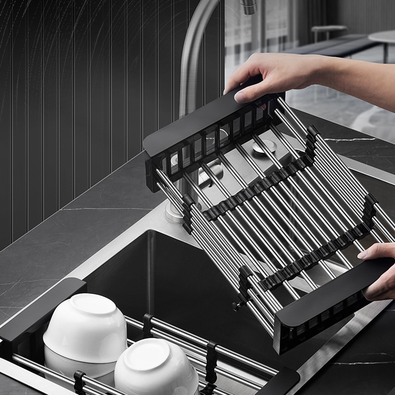 🇸🇬【SG stock】Stainless Steel Kitchen Sink Rack / Extendable Dish Drainer ...