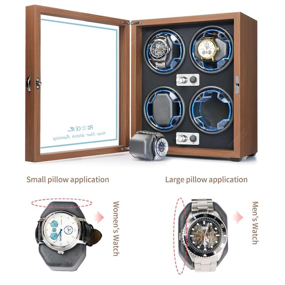 Automatic Watch Winder Watch Winder for 4 Automatic Watches with LED ...