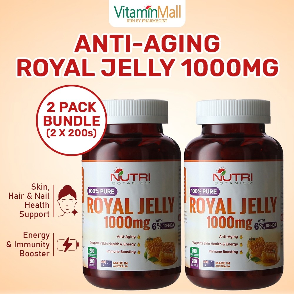 [BUY 2️⃣ GET 15% OFF] Nutri Botanics Royal Jelly 1000mg - Anti Aging Supplement Immune Booster